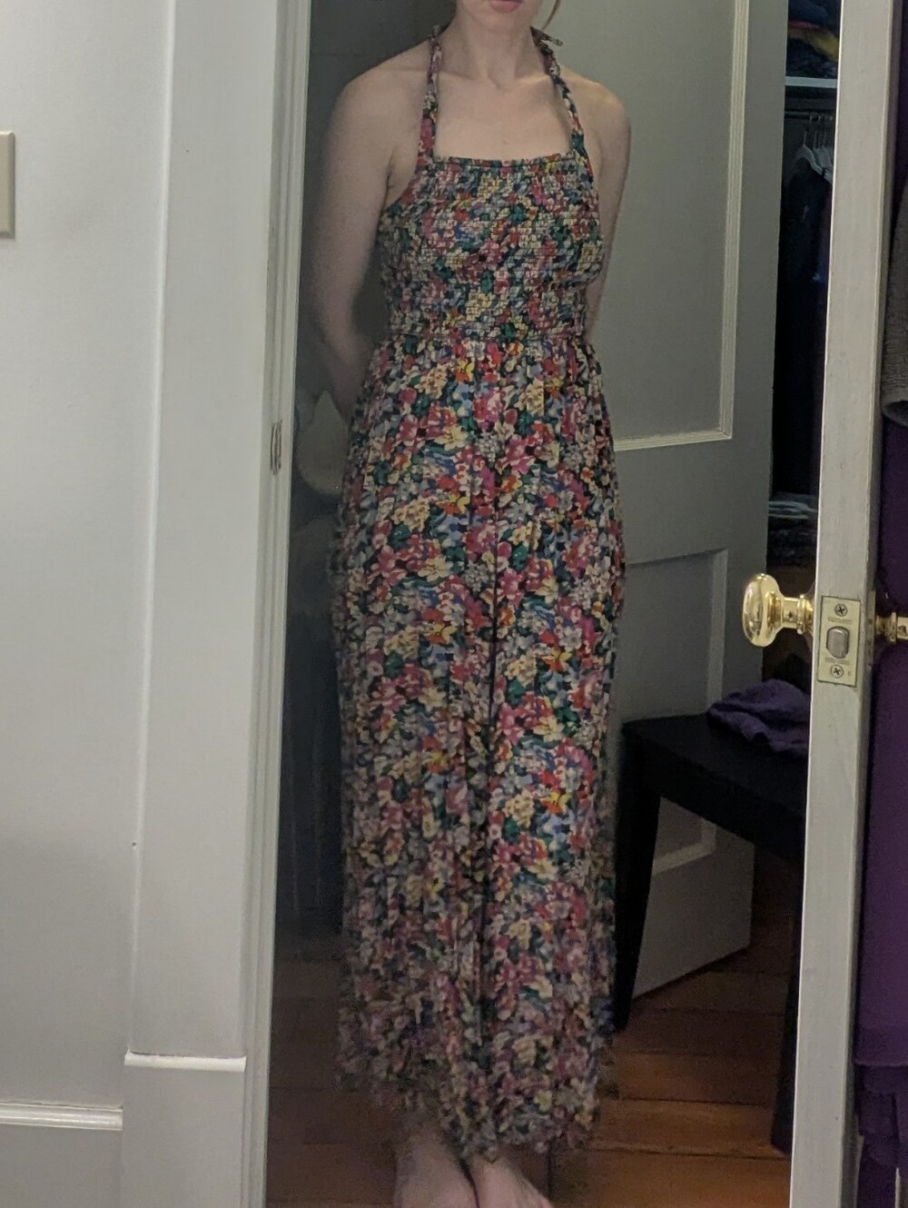 Urban Outfitters Multicolor Floral Halter Jumpsuit